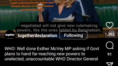 “即時新聞”英國決定不簽署世衛組織（W.H.O）條例修改案