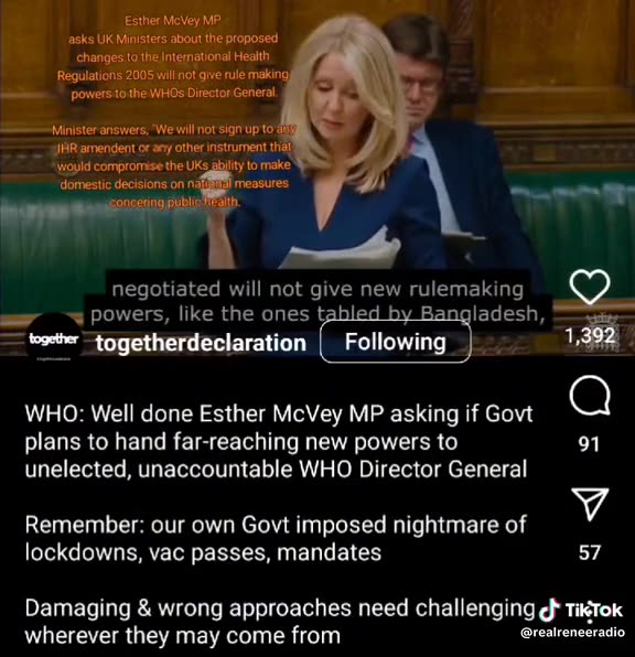 “即時新聞”英國決定不簽署世衛組織（W.H.O）條例修改案