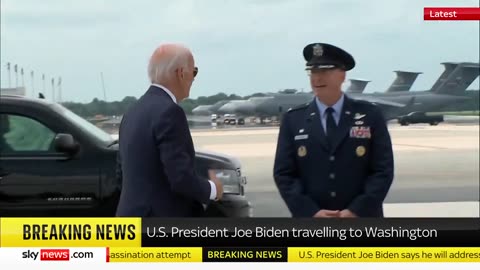 NEW - Biden heads back to Washington with a mask in his hand.