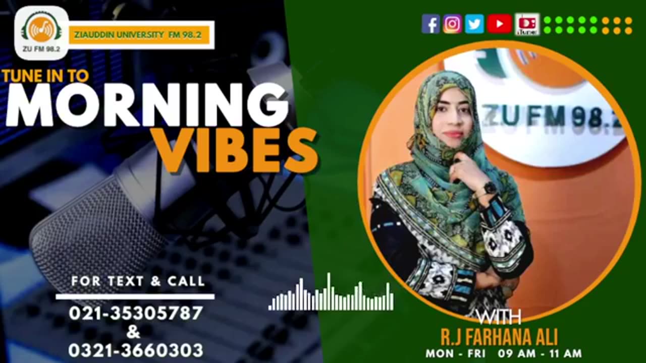 MORNING VIBES | SYEDA FARHANA ALI | WEDNESDAY 25th JANUARY 2023 #zufm #Morningvibes#SyedaFarhanaali