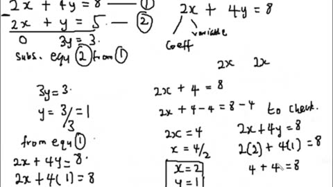 Lesson on simultaneous equation