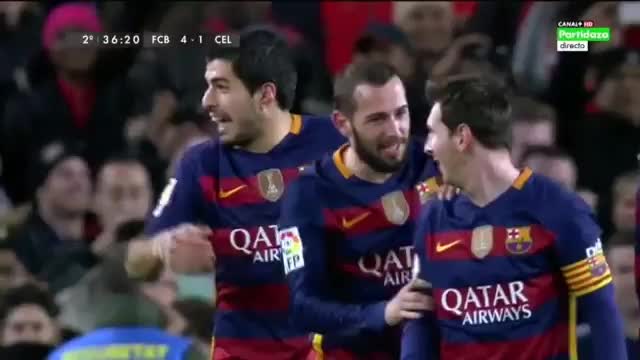 Increible Penal de Messi, pase gol a Luis Suarez