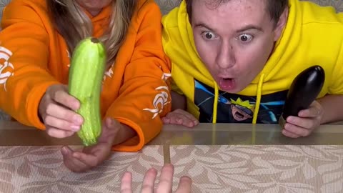 Choose food challenge 😂 What tastes better- zucchini or eggplant- 🙄 #shorts Best video