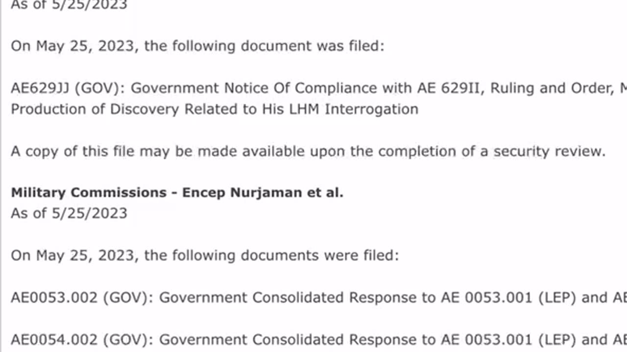 Military Tribunals clearly aren’t happening