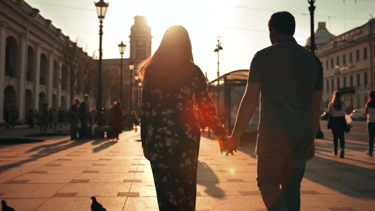 Couple walking hand in hand