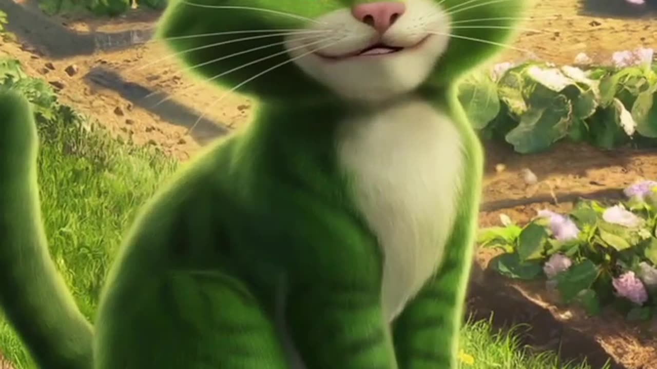 The magic of green cat