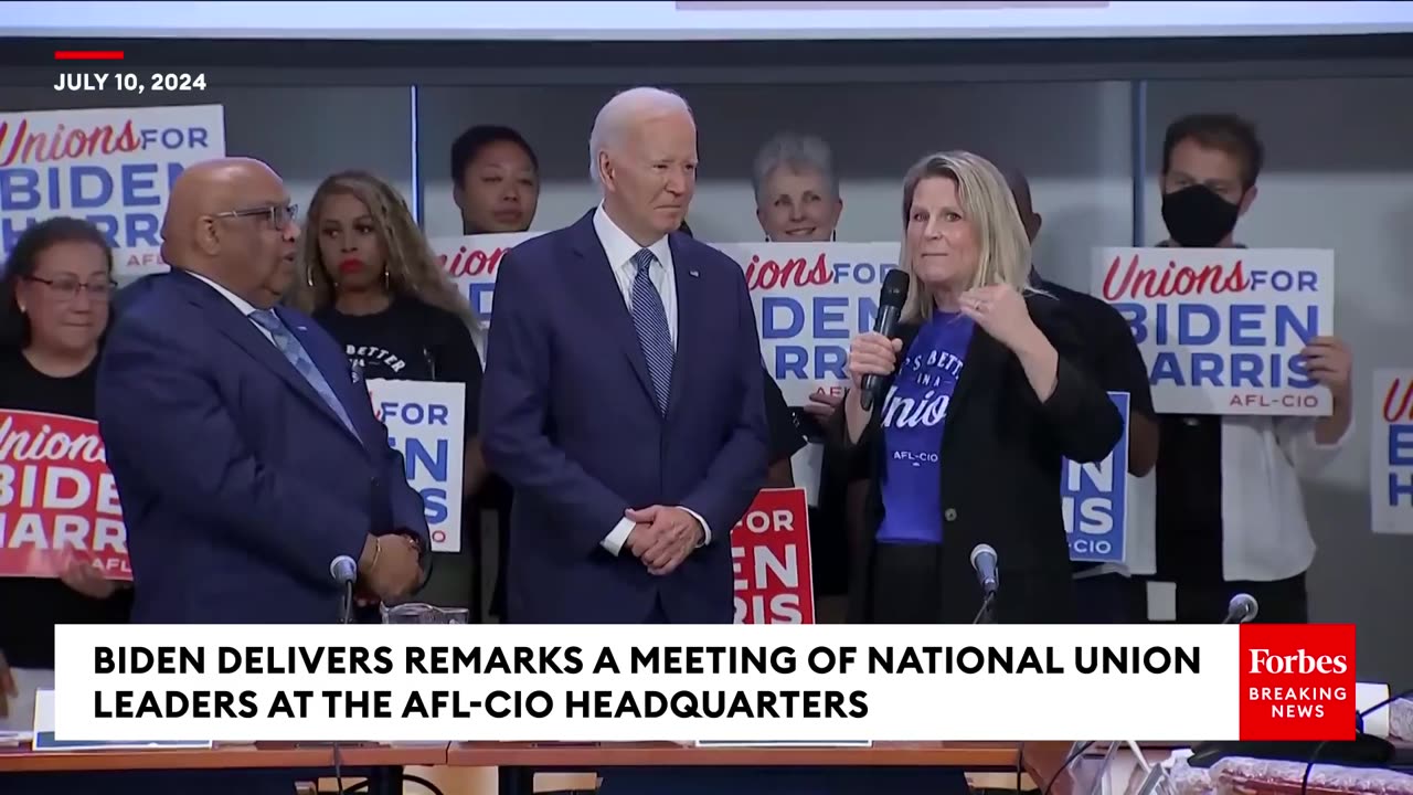 President Biden Delivers Remarks In Front Of Union Leaders- 'I Think Of You As My Domestic NATO'