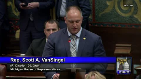 Rep. Scott VanSingel farewell - Dec. 2022