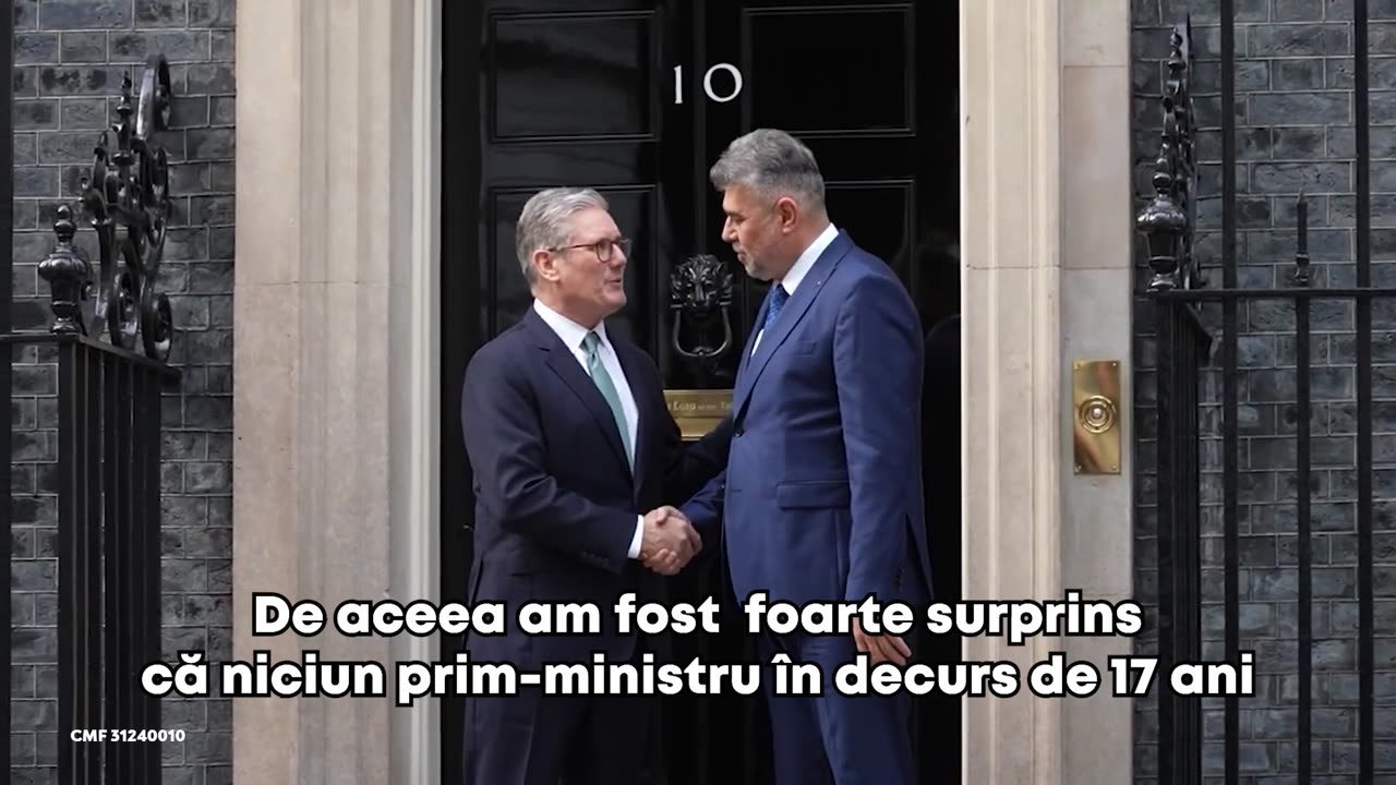 Prim-ministrul român Marcel Ciolacu în Downing Street