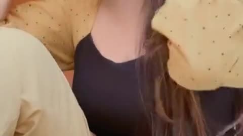 Cute girl dancing with lovely smile