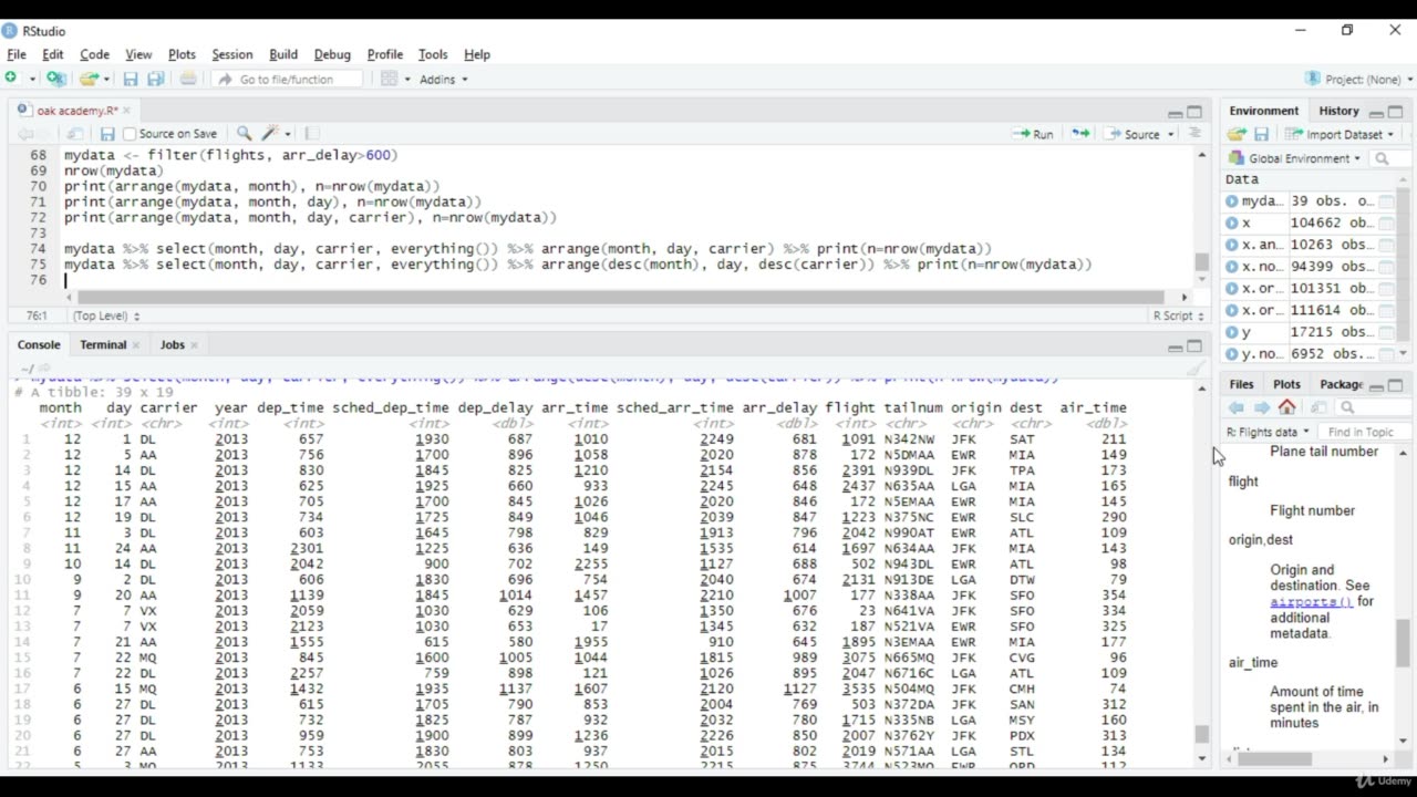 Python Full Course - Chapter 27 - 4. Arranging Rows with Arrange Function in R