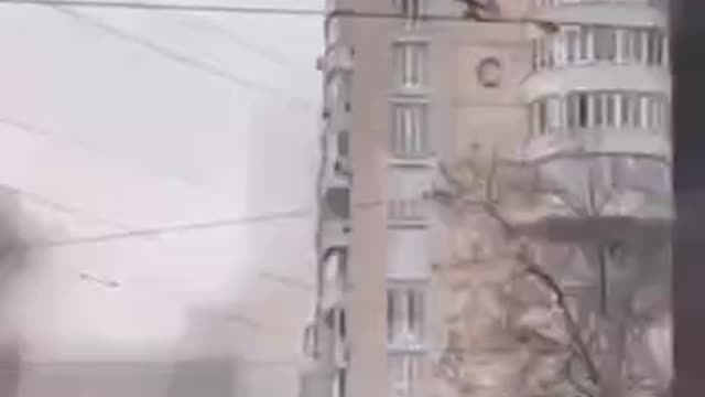 Ukraine War - Burning high-rise building in Odessa.