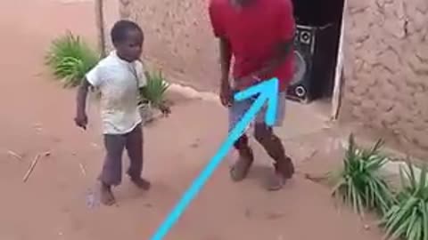 Funny dance step with two kids