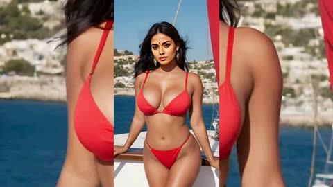 [4K] AI ART Indian Lookbook Model AI Art Video - Sea Side