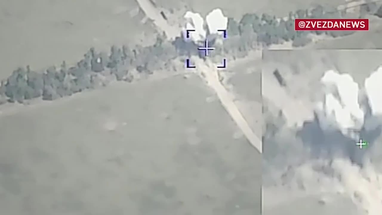 🔥💥Footage of a precision munition strike on a detected Ukrainian mortar position