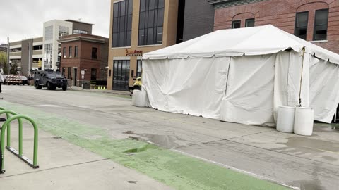 Donald Trump security set up 11/1/24 Dearborn MI