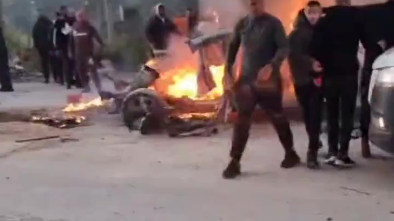 Footage shows the aftermath of Israeli strike on two vehicles in Jenin, West Bank