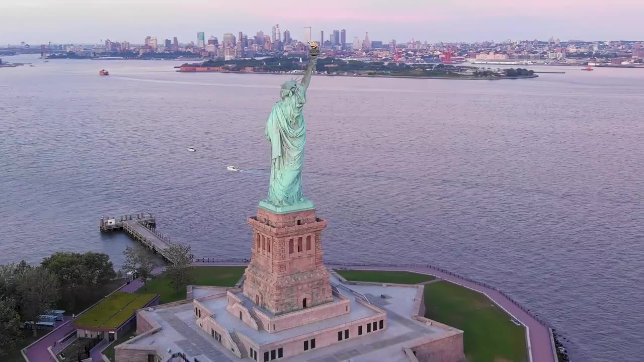 Statue Of Liberty 4k Drone