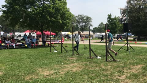 Practicing at Annie Oakley Festival with Bull Whips