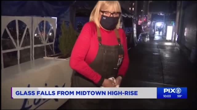 Glass From High Rise Shatters* on Local Street