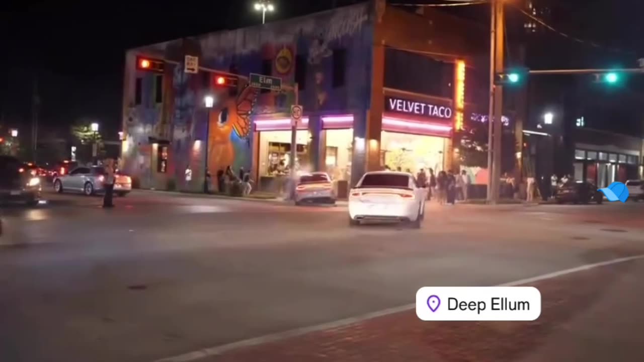 Two Dodge Chargers collide in Deep Ellum last night