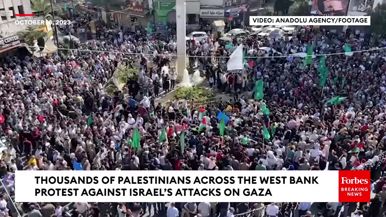 Thousands Of Palestinians In The West Bank Protest Against Israel's Attack On Gaza