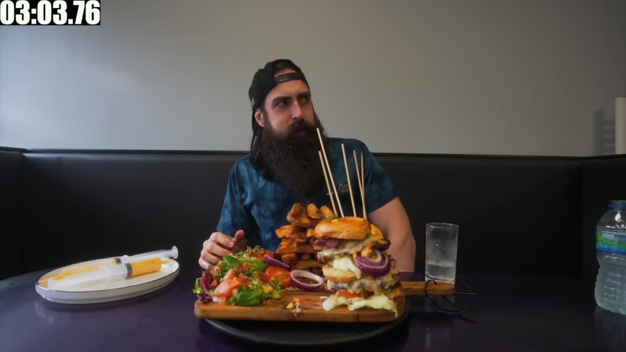 YOU WIN $100 CASH IF YOU FININSH THIS BURGER CHALLENGE QUICK ENOUGH / BeardMeatsFood