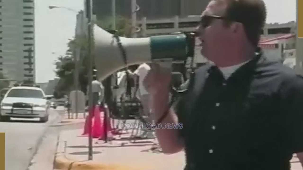 Alex Jones Bullhorns Bohemian Grove Member George Bush At The Governors Mansion In Texas - 2000