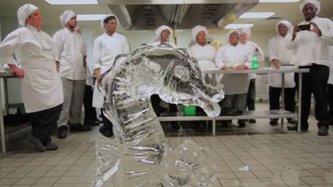 Ice Carving Demonstration at TCC Culinary Arts