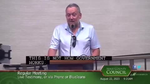 A MAUI TEACHER TESTIFIES AT EMERGENCY MAUI COUNTY COUNCIL MEETING