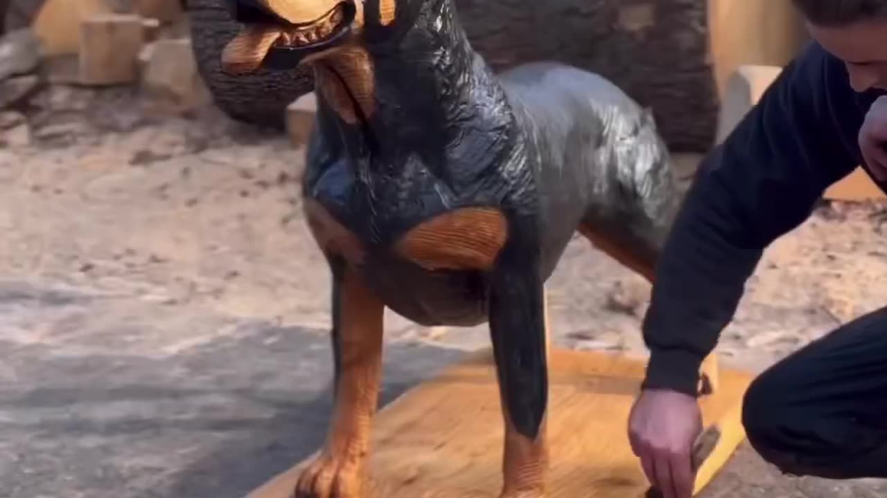 He make dog with wooden❤️ | one like for this man🔥