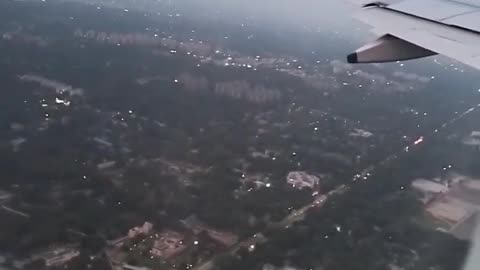 Flight take off inside view.