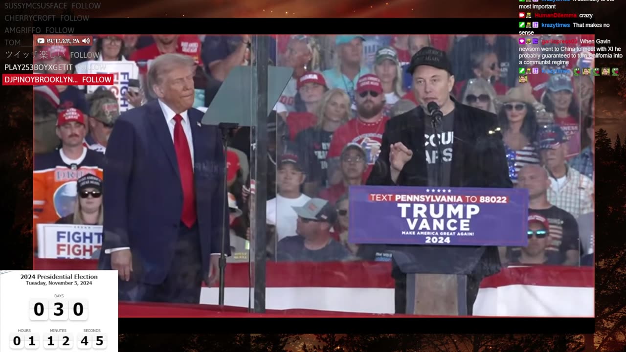 Elon Musk speaks at Trump rally in Butler, Pennsylvania.