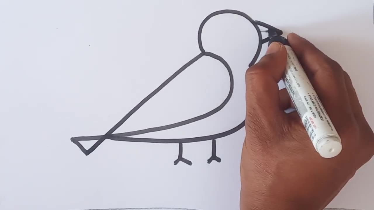 how to draw bird , very easy , step by step