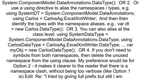 Error quotCS0104 39DataType39 is an ambiguous reference between 39SystemComponentModelDataAnnotatio