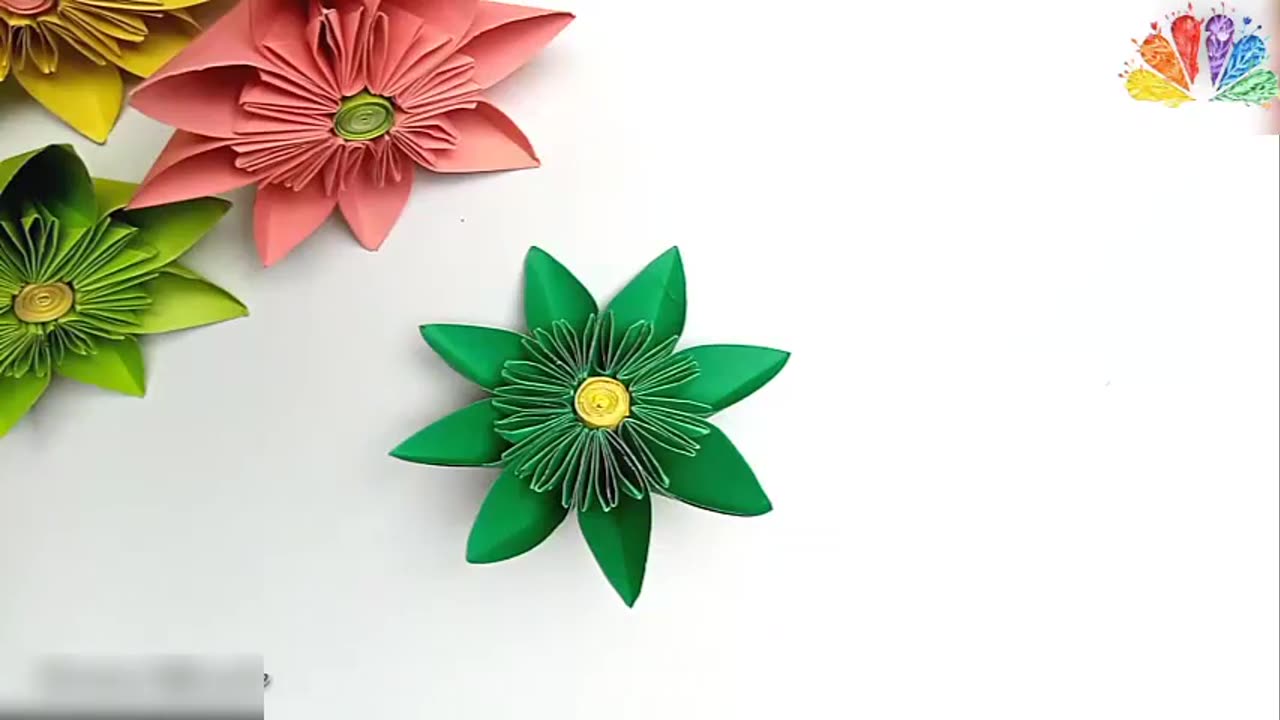 Easy paper flowers _How to make paper flowers_Beautiful Paper Flower Making Tutorial _ DIY Paper