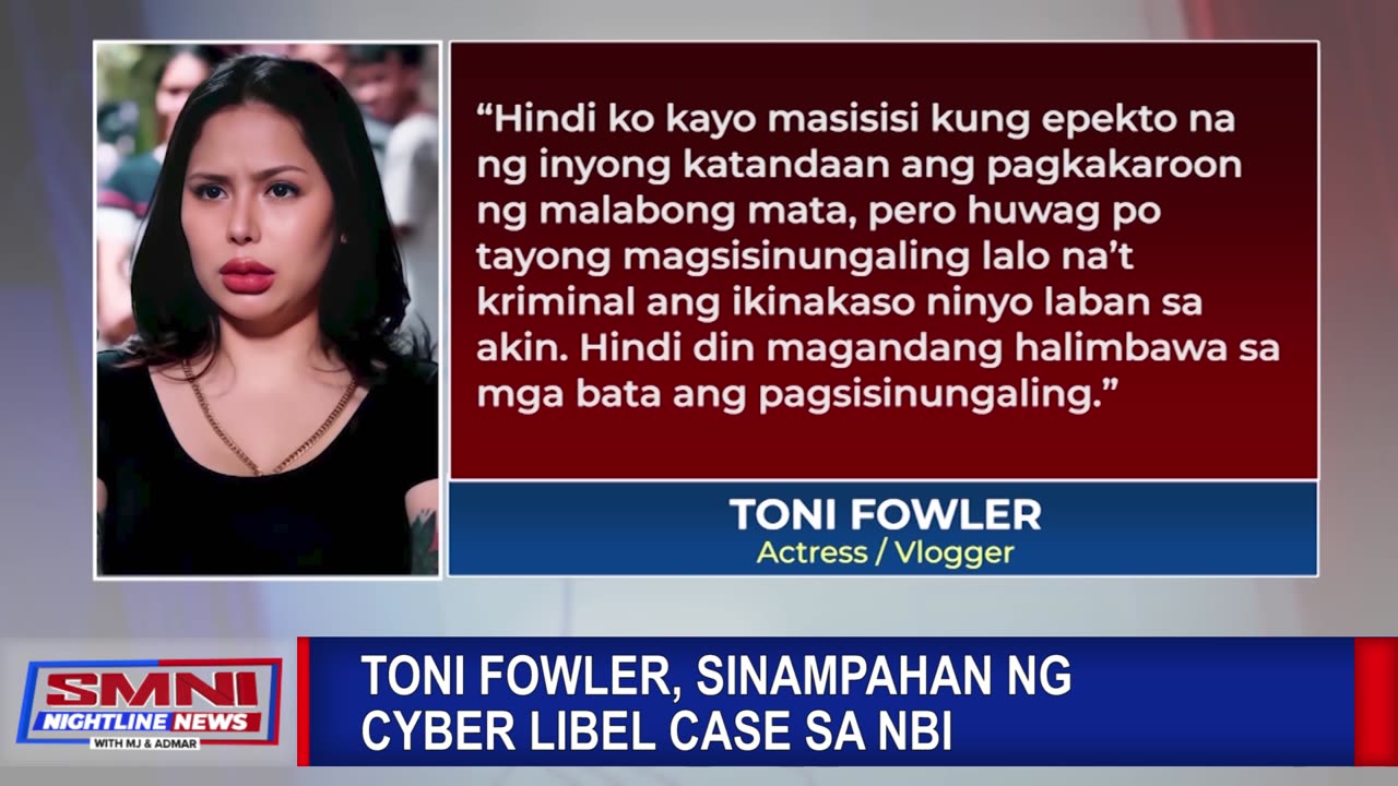 Toni Fowler, sinampahan ng cyber libel case sa NBI