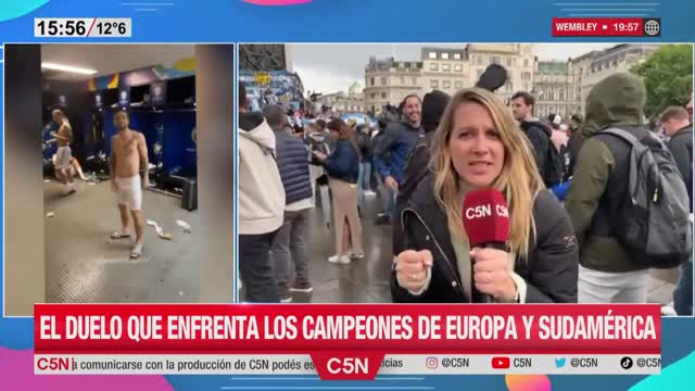 Banderazo de hinchas Argentinos en Wembley