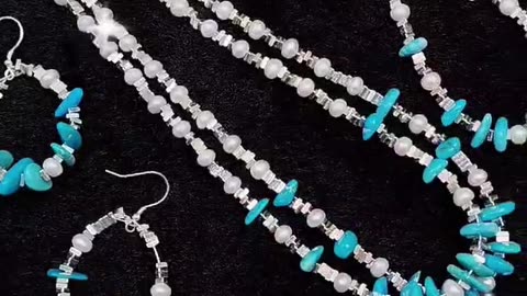 GN-20241118-05 Natural Turquoise Pearl with S925 Silver Fine Jewelry Fine Jewelry Gift Preferred Set