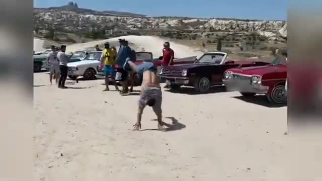 Gymnast Amazes Spectators While Doing Multiple Flips Repeatedly