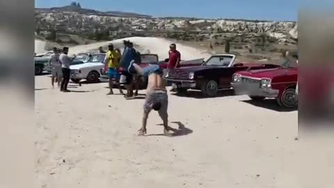 Gymnast Amazes Spectators While Doing Multiple Flips Repeatedly