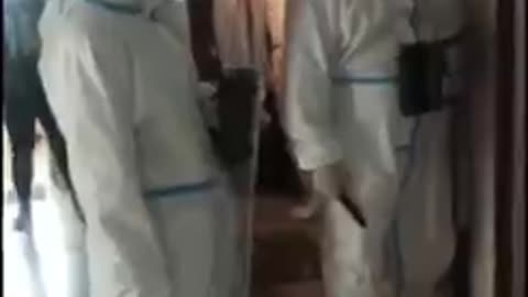 CHINA COVID QUARANTINE TROOPS COME TO TAKE A DAD TO A CONCENTRATION CAMP & HE PULLS OUT A CLEAVER