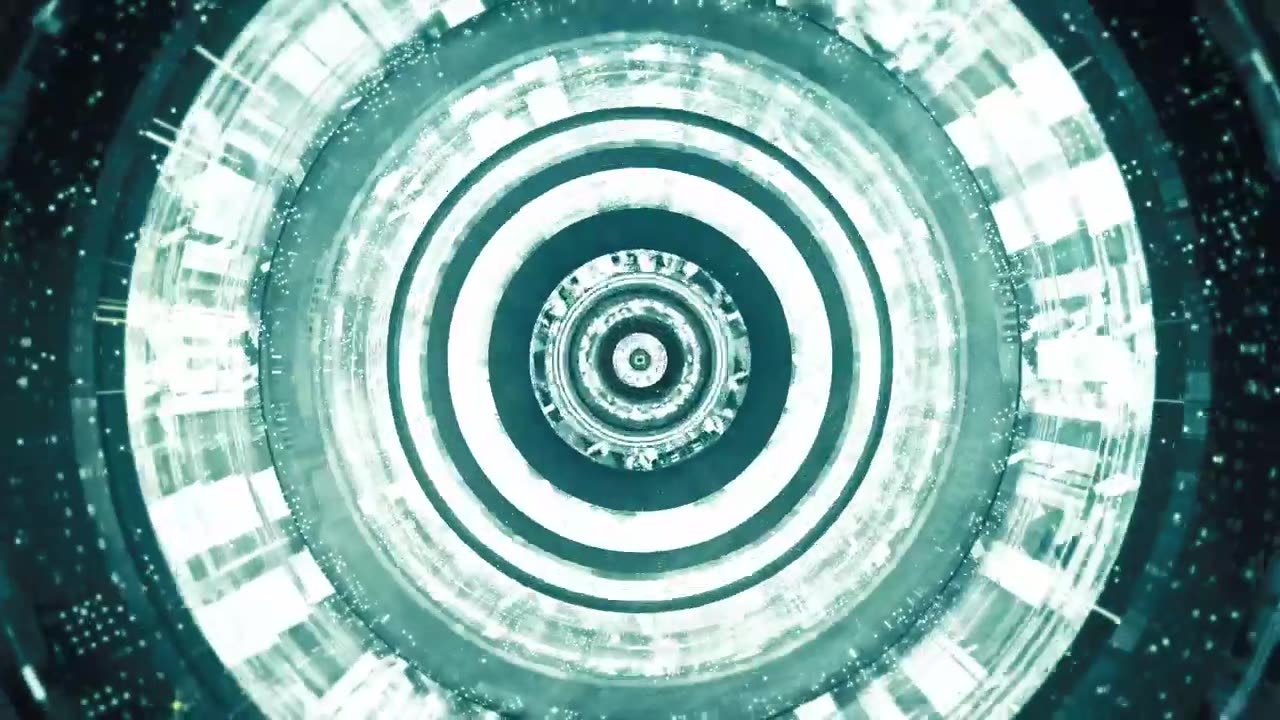 Futuristic tunnel full of lights and movement, 3D