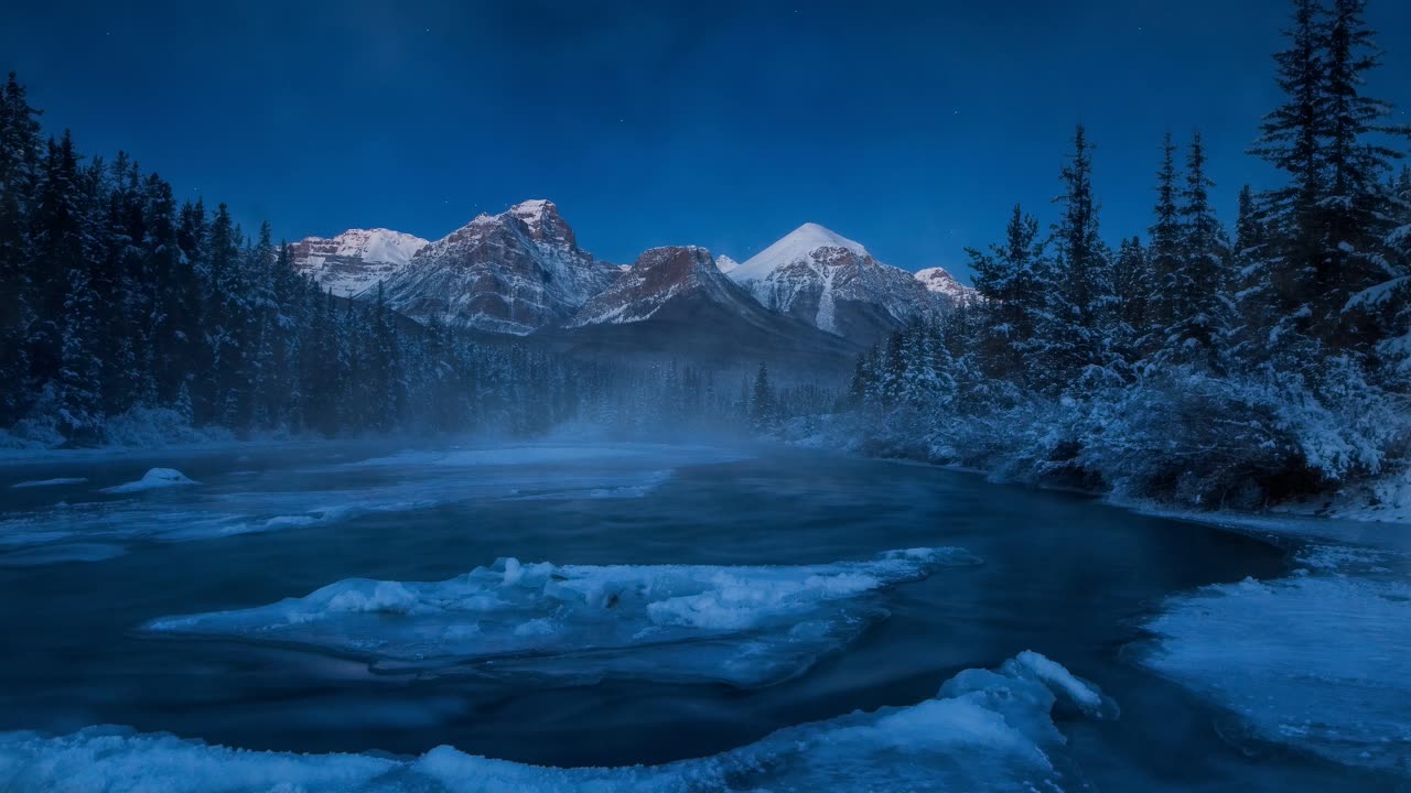Relaxing blue noise and mountain stream ASMR (1 hour)