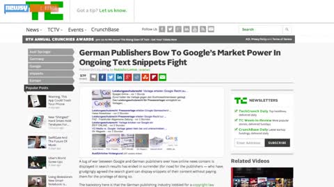 Spain's 'Google Tax' Forces Shutdown Of Google News Spain
