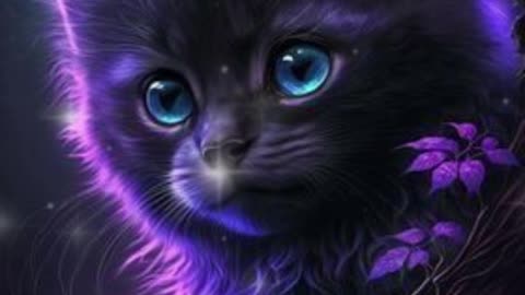 Cat video with purple shade