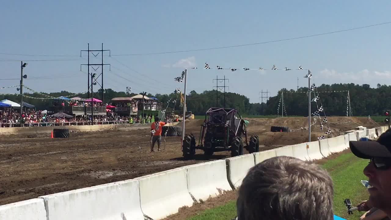 Seriously Wicked mud bog Trucks! Trump flag!