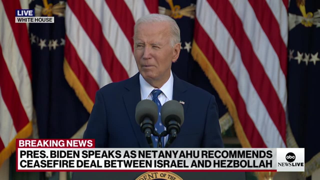 Biden says Israel and Lebanon agree to ceasefire