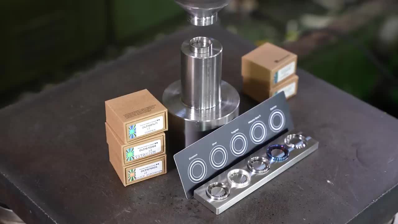 How Strong Is Tungsten Ring? Hydraulic Press Test!-8