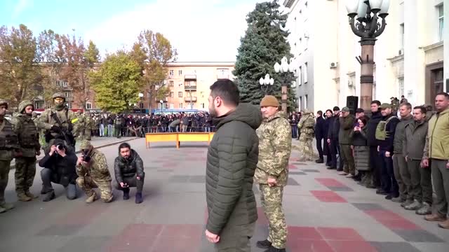 Zelenskiy attends flag raising ceremony in Kherson